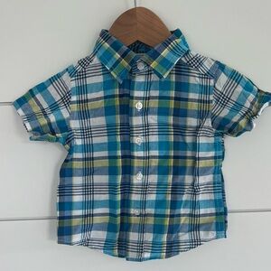 SOLD Children’s Place Colorful Plaid Collared Button-Down Shirt Boys 6-9 Months